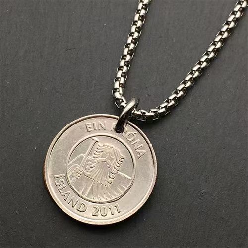2011 Iceland Stone Giant Coin Necklace