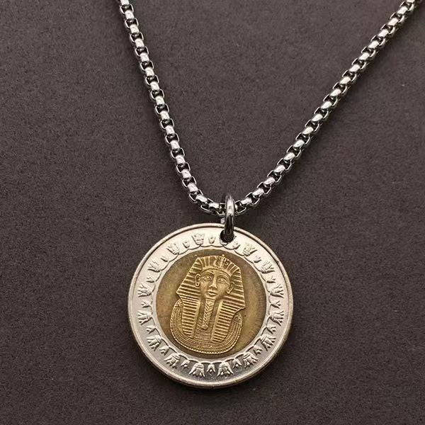 Ancient Egyptian Pharaoh Coin Necklace