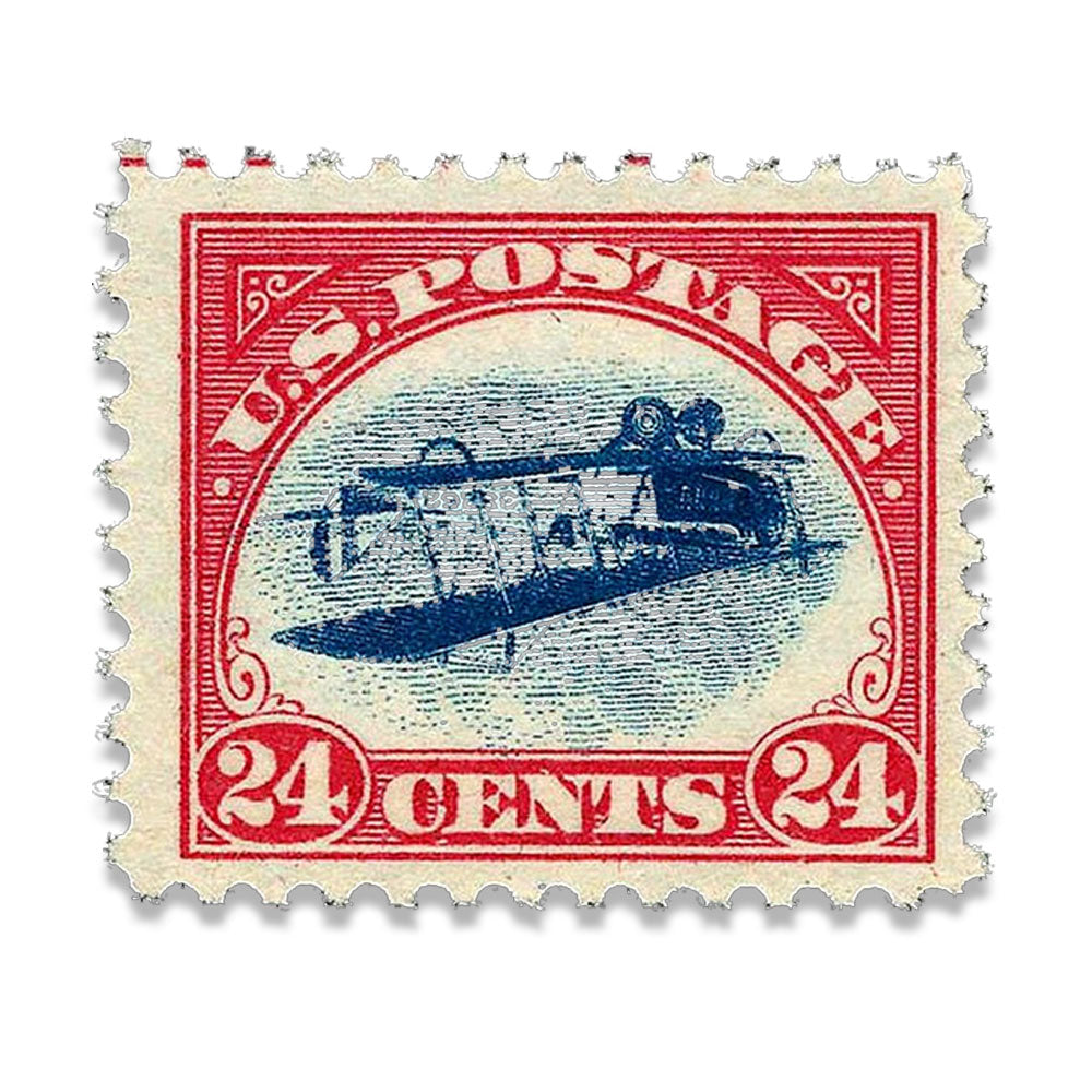 Ultra-Rare 1918 Inverted Jenny 24¢ Airmail Stamp