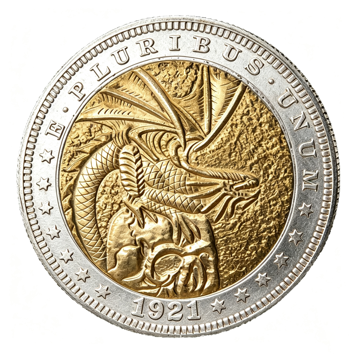1921 Pterosaur Gold & Silver Wanderer Coin