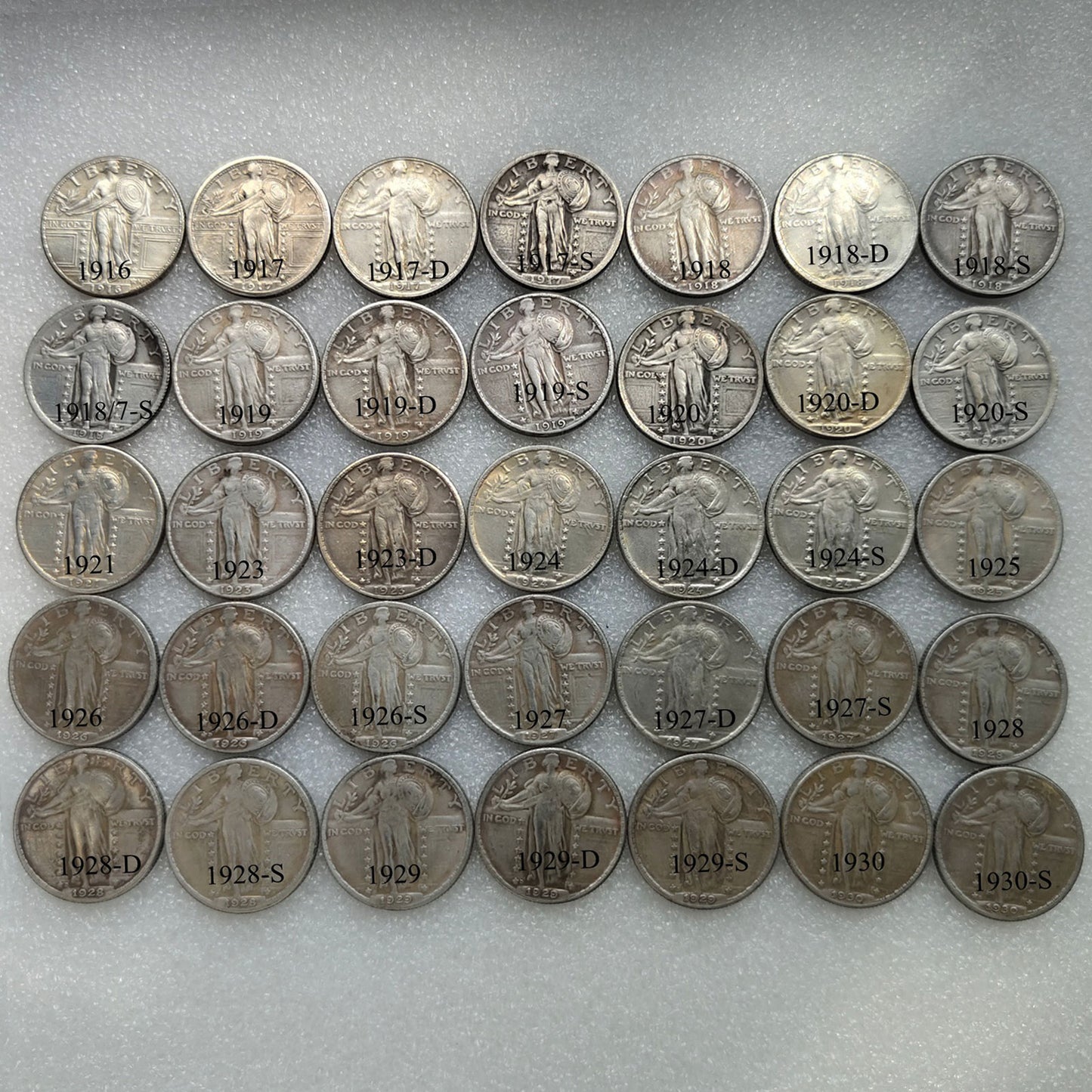 1916–1930 Multi-Year U.S. Liberty Quarter Coin