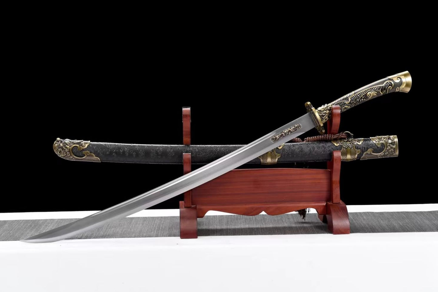 Qing dao Sword,Hand Forged High carobon Steel Blade,Alloy Handle