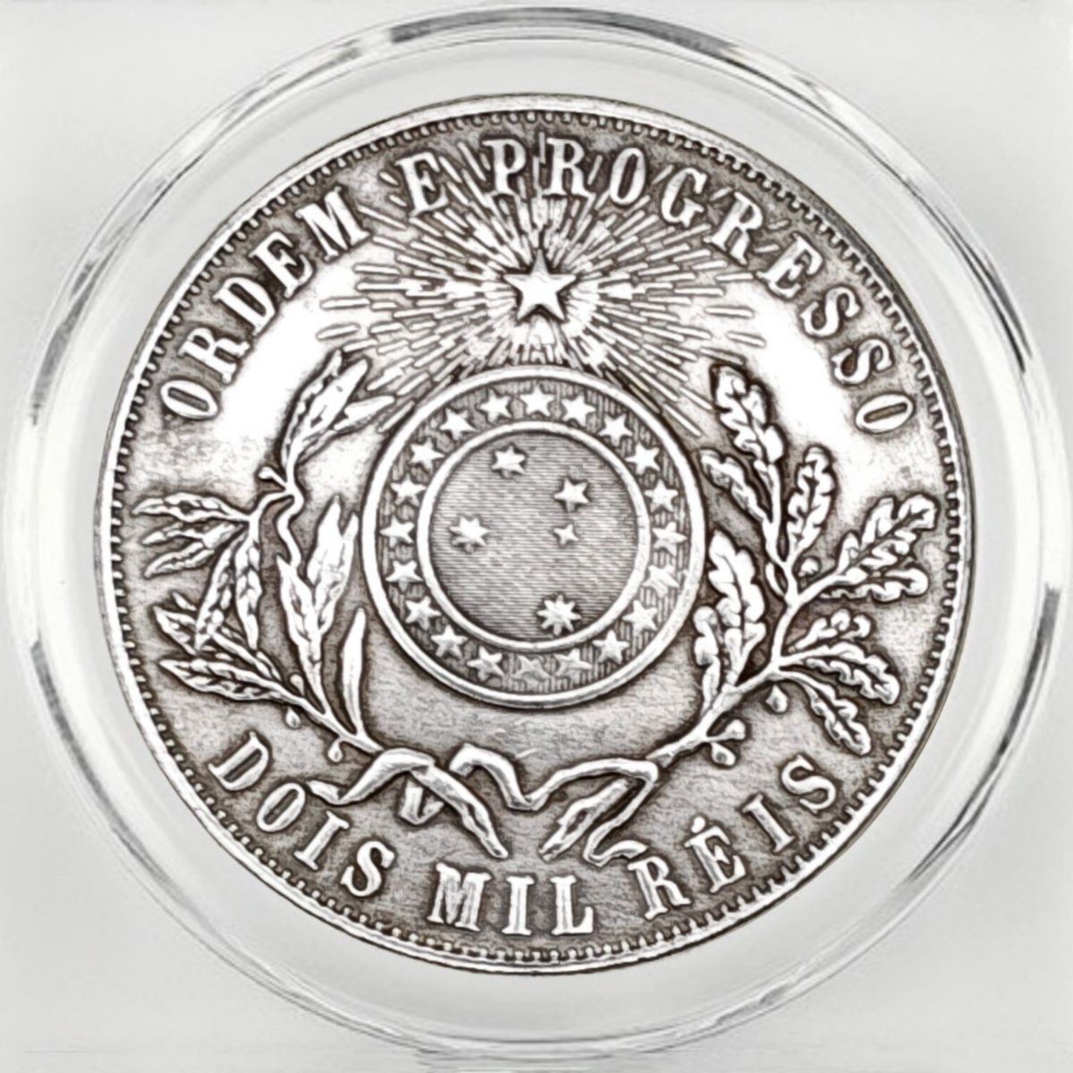 1891 Brazil Republic Liberty Goddess Laurel 2000 Reis