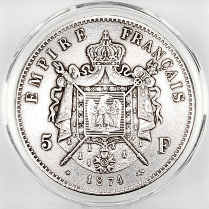 1874 French Empire 5 Francs – Napoleon IV Coin