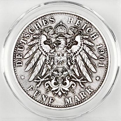 1901 German Empire 5 Mark Coin