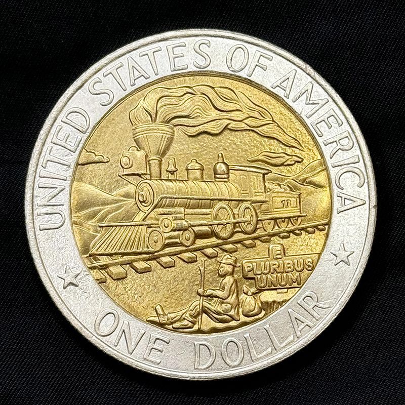 Train Locomotive Gold & Silver Tone Coin