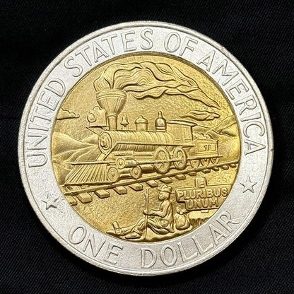 Train Locomotive Gold & Silver Tone Coin