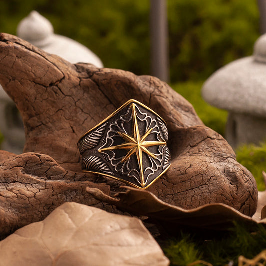 “Steadfast Guardian” Vintage Polaris Star Wide Band Ring