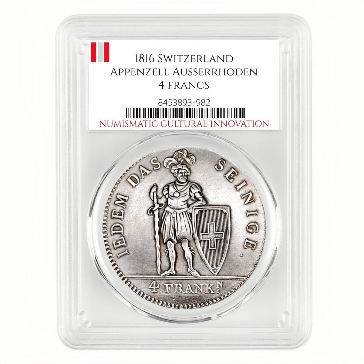 1816 Switzerland Appenzell Ausserrhoden 4 Francs
