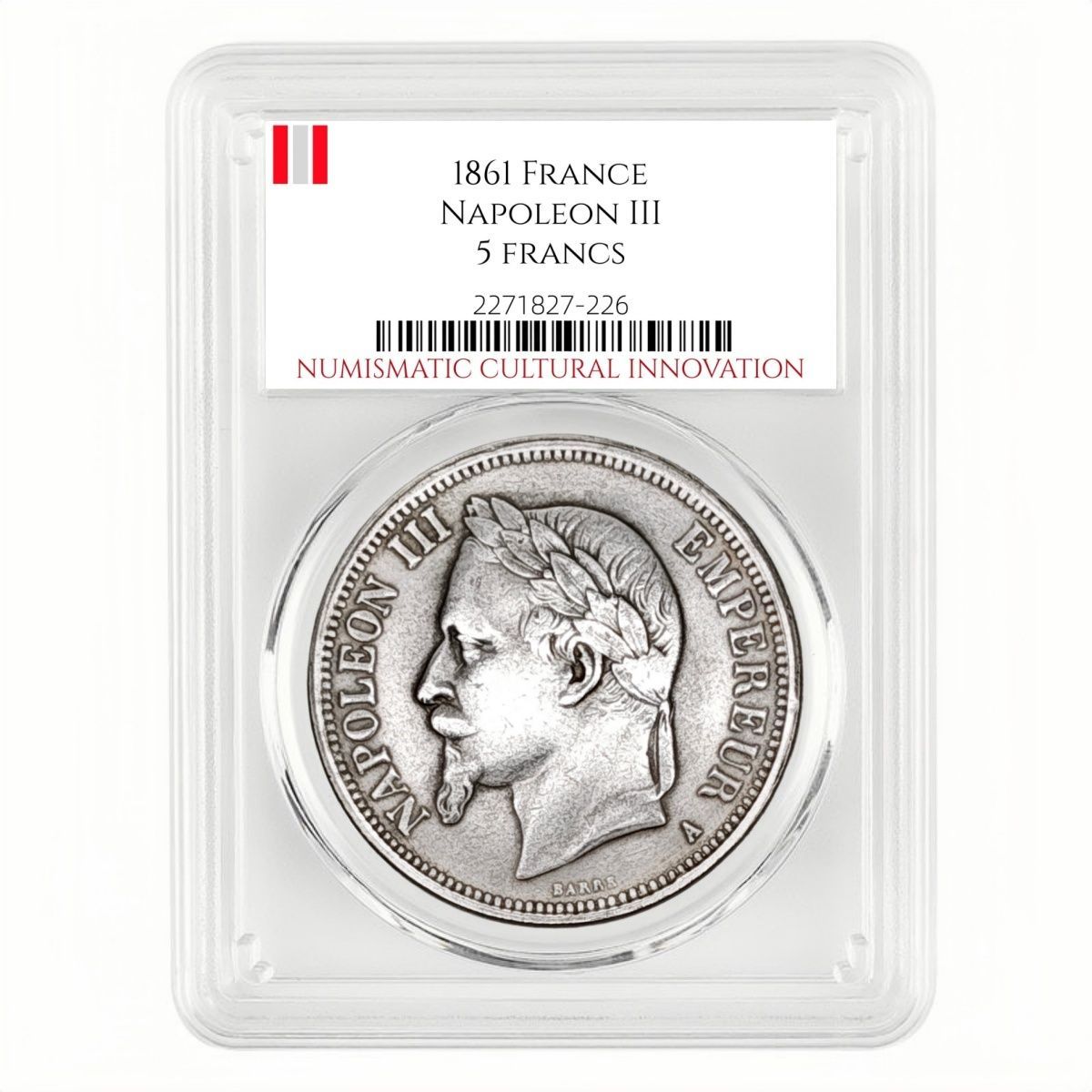 1861 France 5 Francs – Napoleon III Portrait Coin