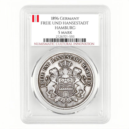 1896 Germany Freie Und Hansestadt Hamburg 5 Mark