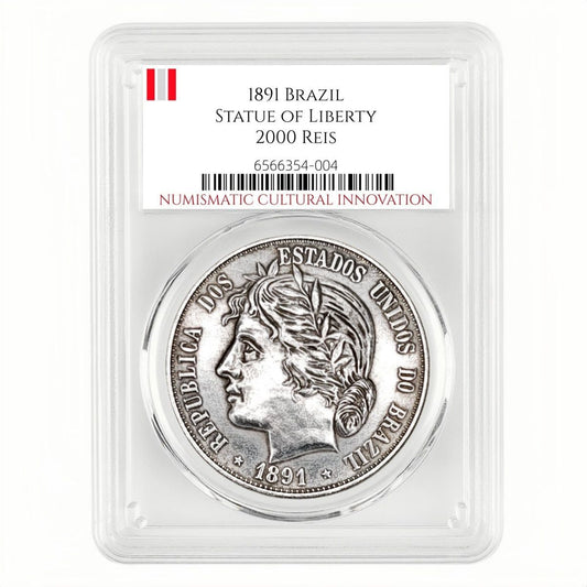 1891 Brazil Republic Liberty Goddess Laurel 2000 Reis