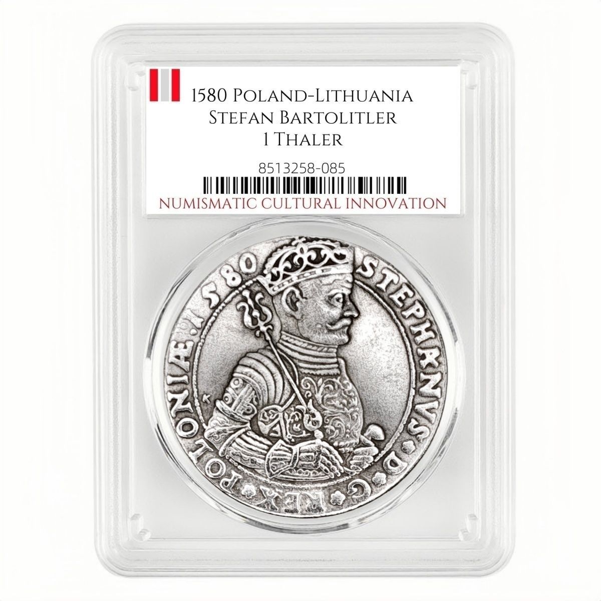 1580 Poland-Lithuania Stefan Bartolitler I Thaler