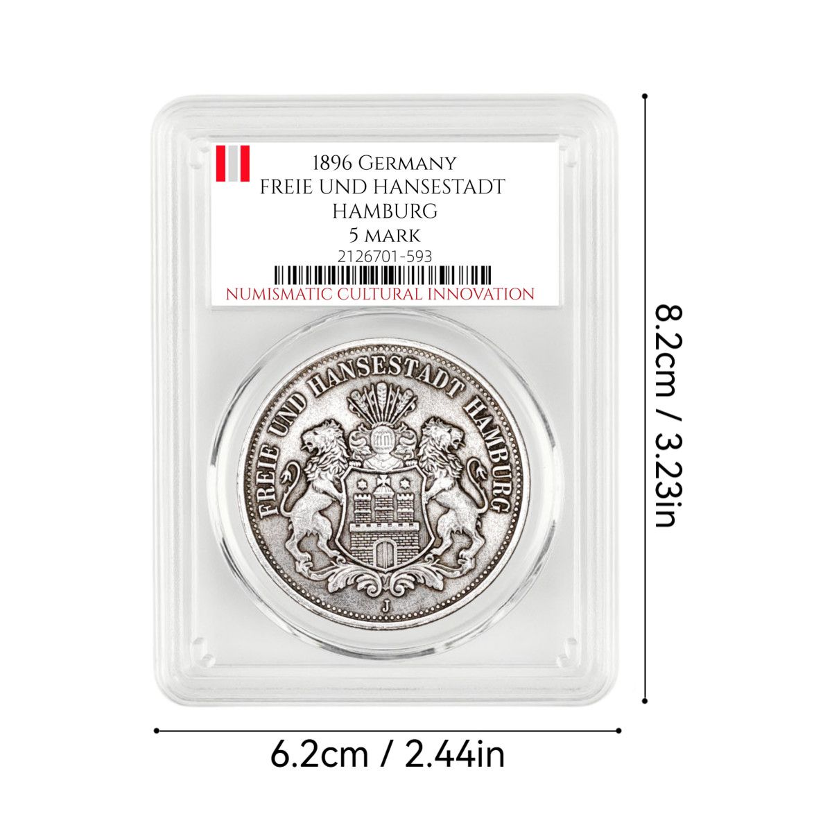 1896 Germany Freie Und Hansestadt Hamburg 5 Mark