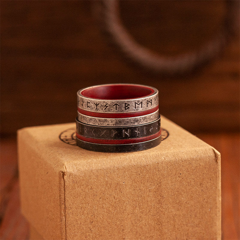 “Angora Red” Nordic Color-Block Ring