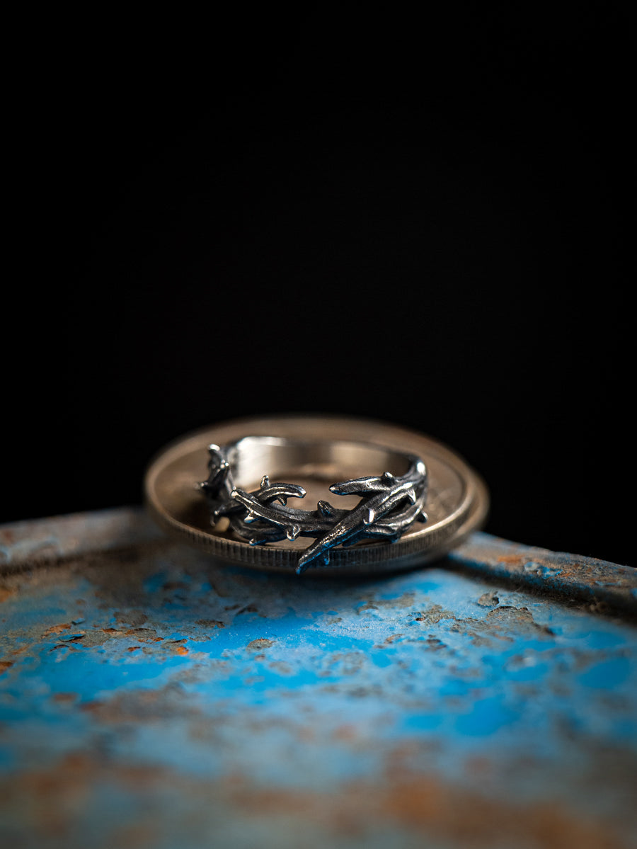 “Endure and Rise” | Vintage Black Thorn Ring