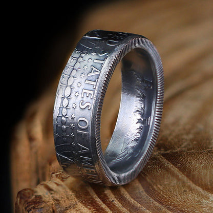 Genuine Kennedy Half Dollar Silver Coin Ring