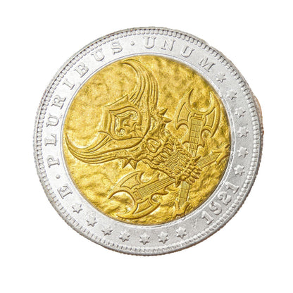 1921 Guitar Skeleton Gold & Silver Tone Coin