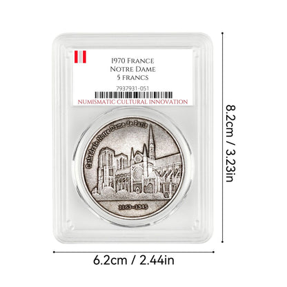 1970 France 5 Francs Notre-Dame de Paris Coin (1163–1345)