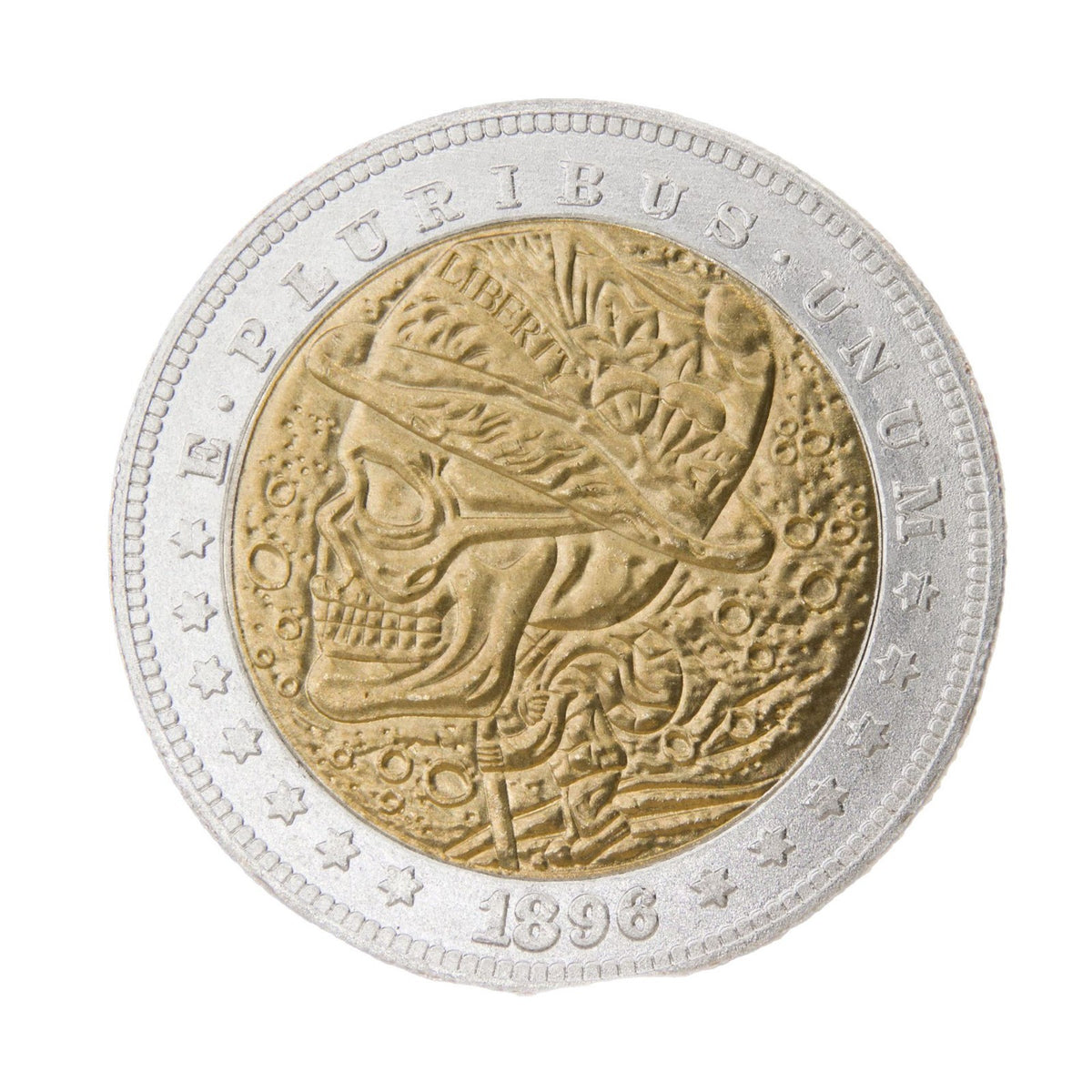 1896 Skeleton Scavenger Gold & Silver Tone Coin