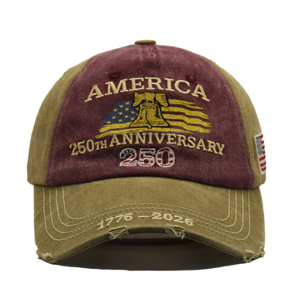 America 250th Anniversary Embroidered Baseball Cap