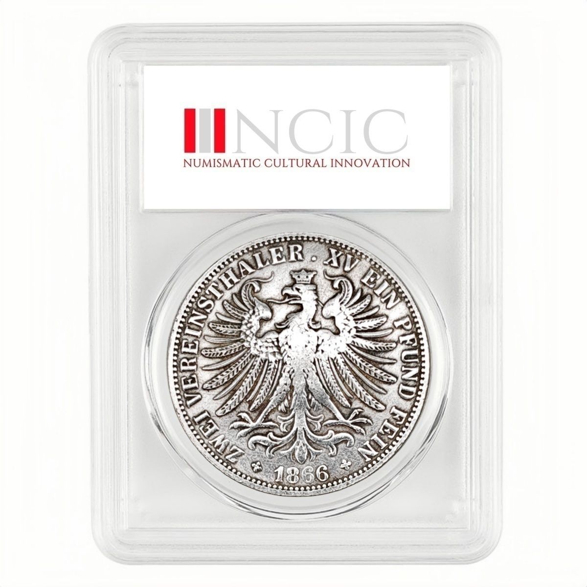 1866 Frankfurt 2 Thaler – Germania Goddess Silver Coin