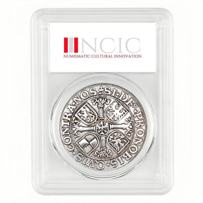 1542 Brandenburg–Franconian Margraviate Thaler – Double Royal Heraldic Cross Shield Silver Coin