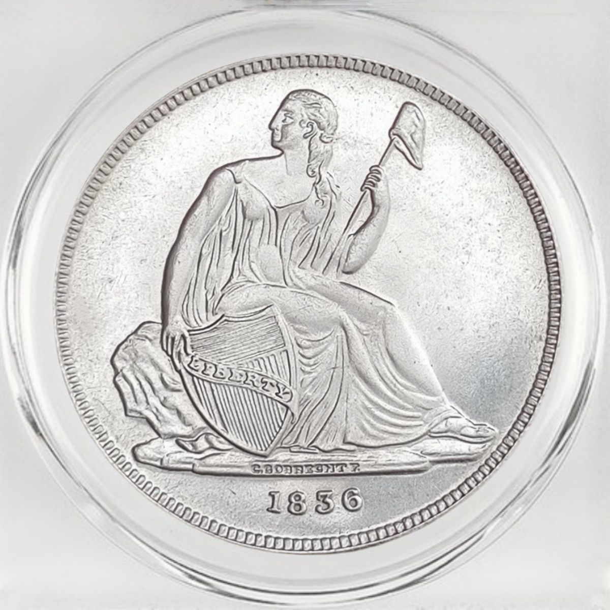 1836 United States Gobrecht Dollar High Relief Original Strike Silver Coin