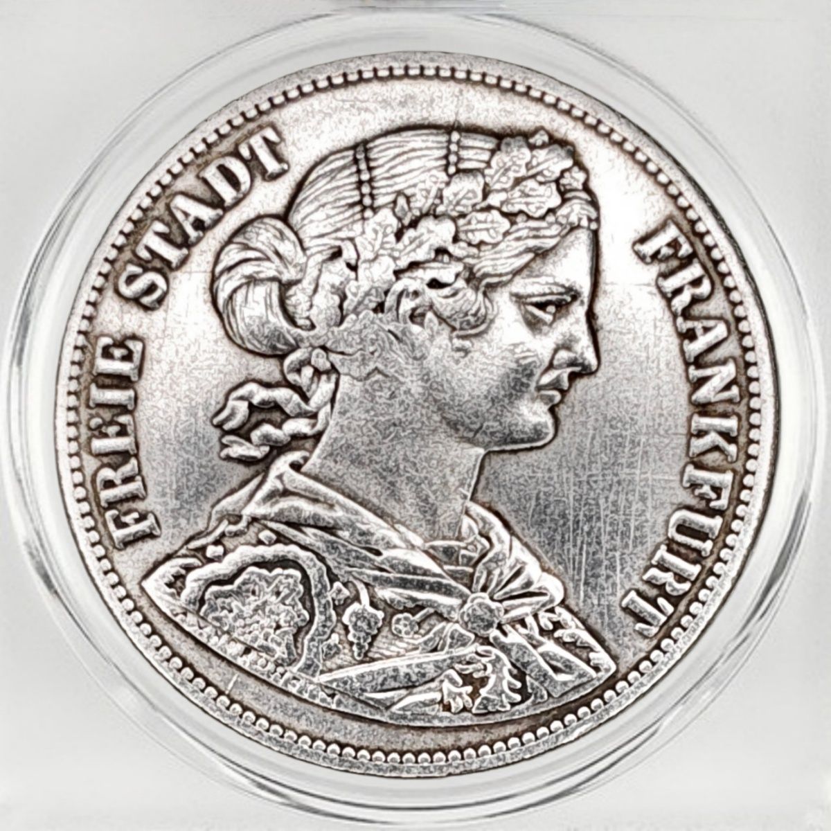 1866 Frankfurt 2 Thaler – Germania Goddess Silver Coin