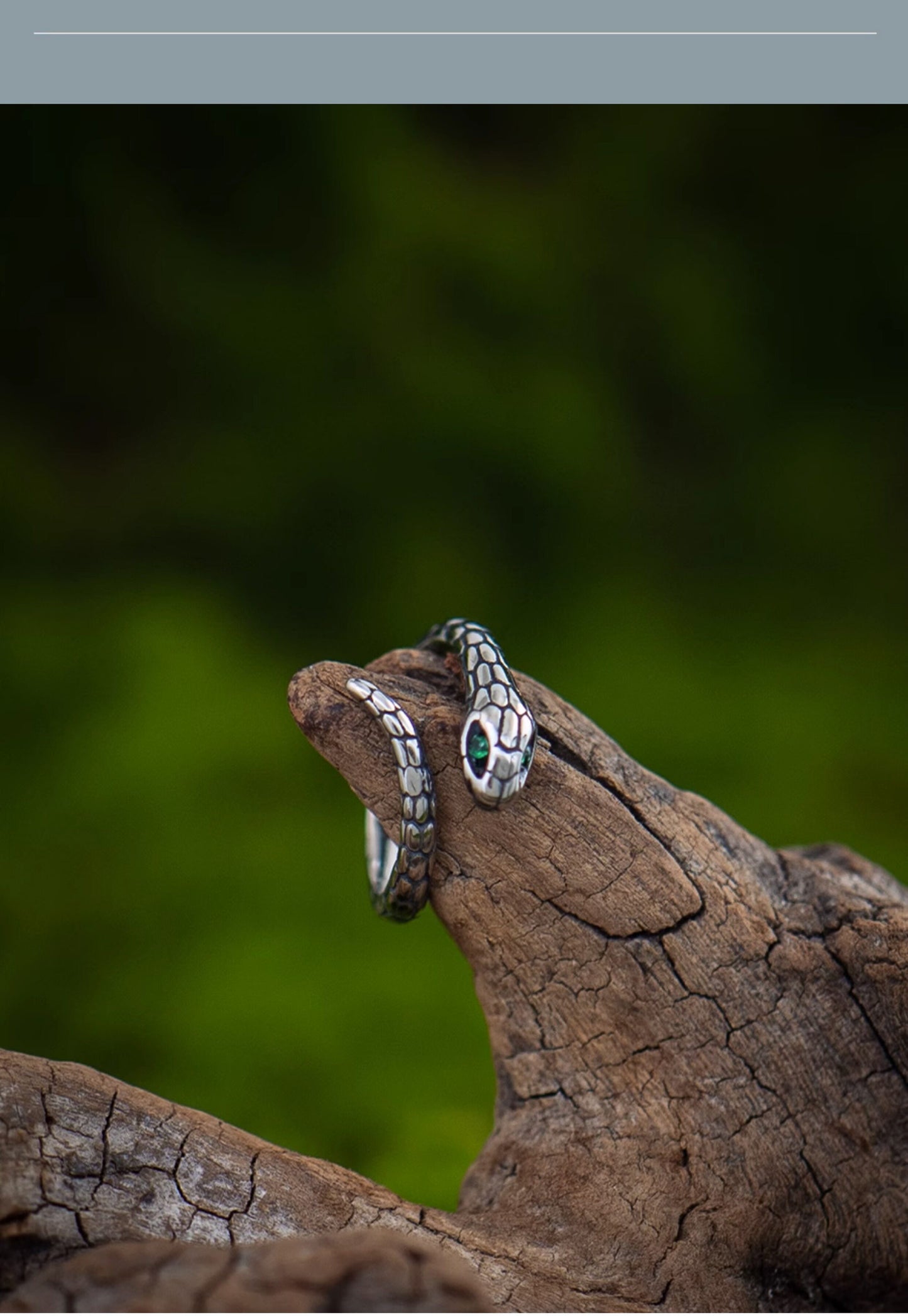 “Spirit Serpent” Dark Vintage Slim Snake Ring