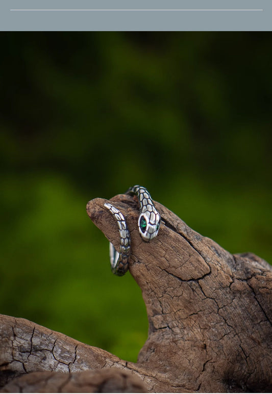 “Spirit Serpent” Dark Vintage Slim Snake Ring