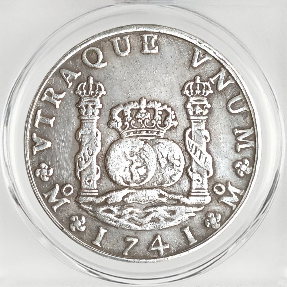 1741 Spanish Mexico 8 Reales Pillar Dollar Silver Coin