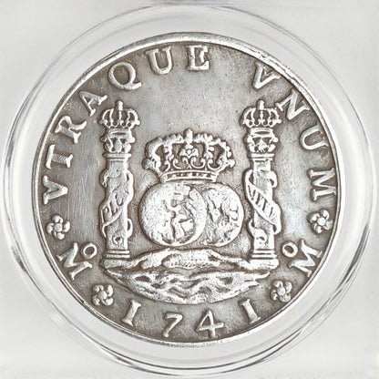 1741 Spanish Mexico 8 Reales Pillar Dollar Silver Coin