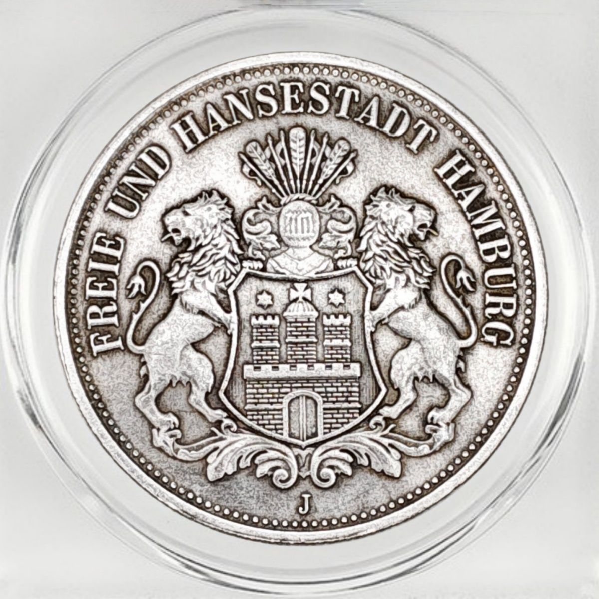 1896 Germany Freie Und Hansestadt Hamburg 5 Mark