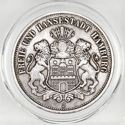 1896 Germany Freie Und Hansestadt Hamburg 5 Mark