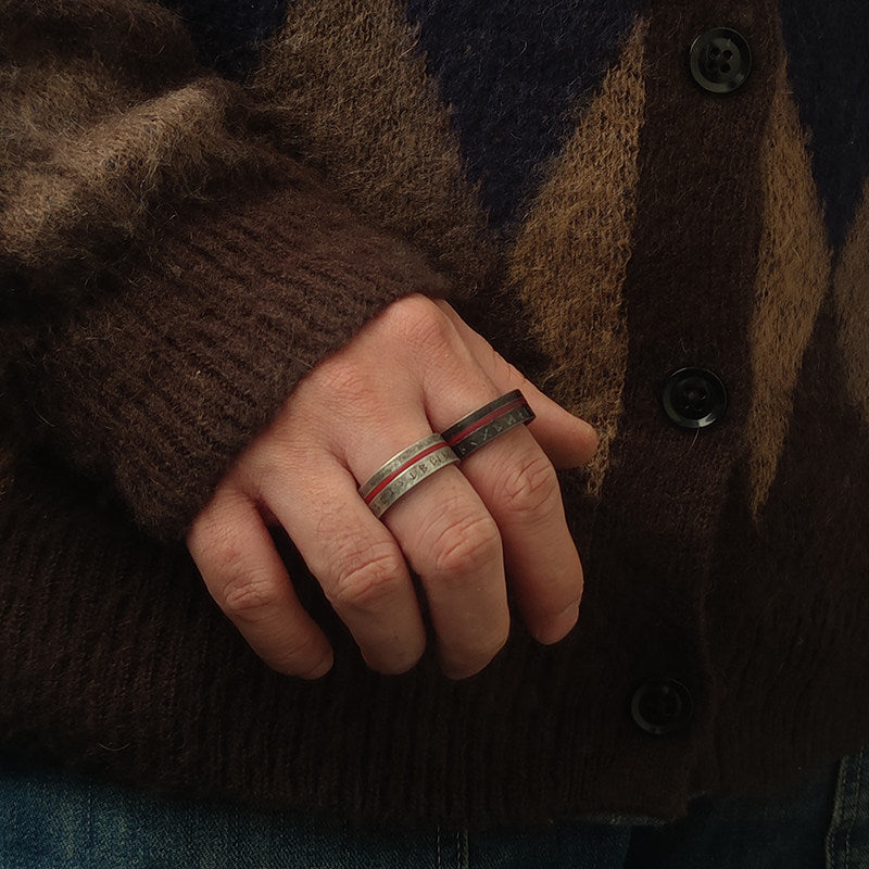 “Angora Red” Nordic Color-Block Ring