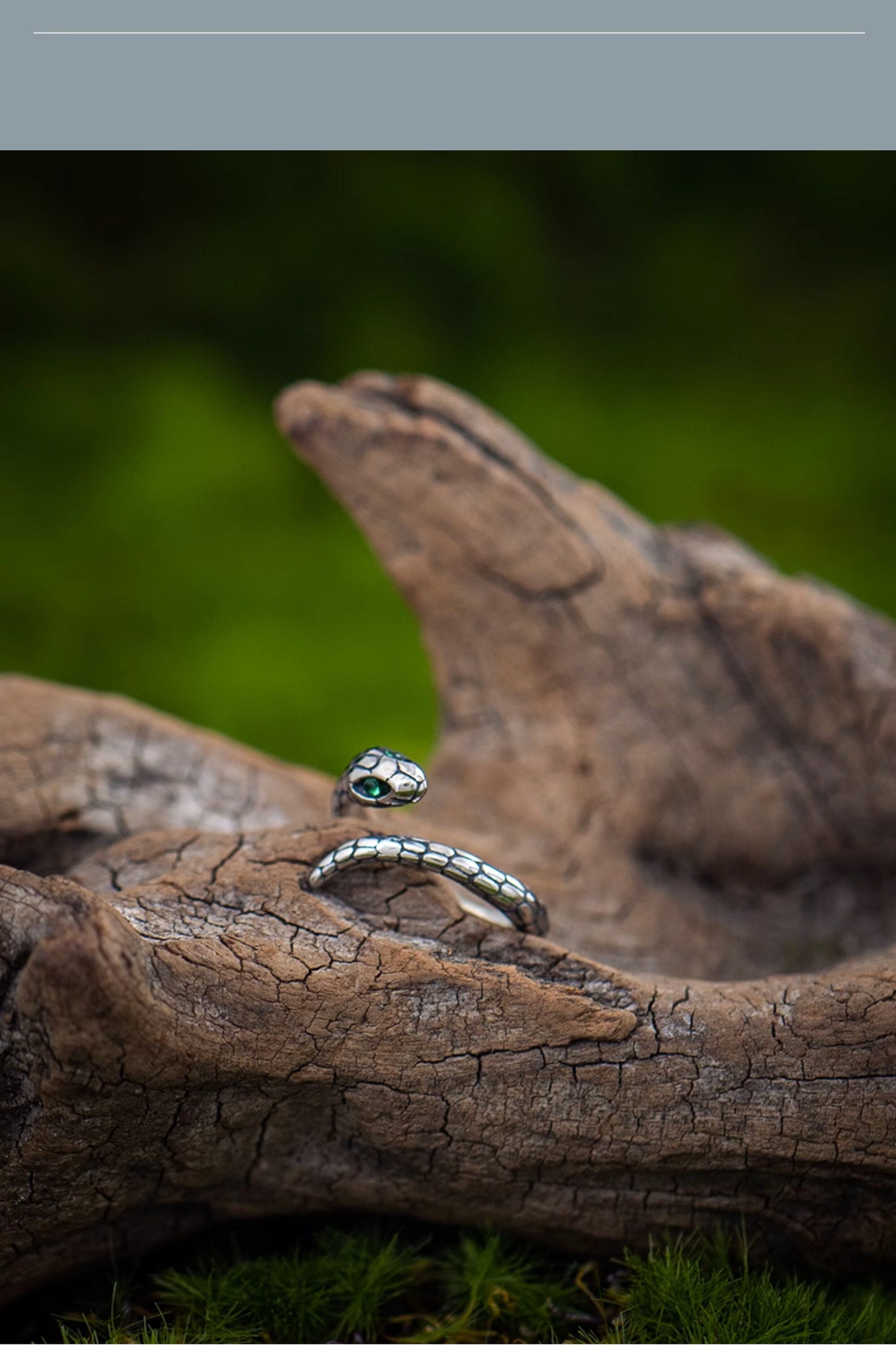 “Spirit Serpent” Dark Vintage Slim Snake Ring