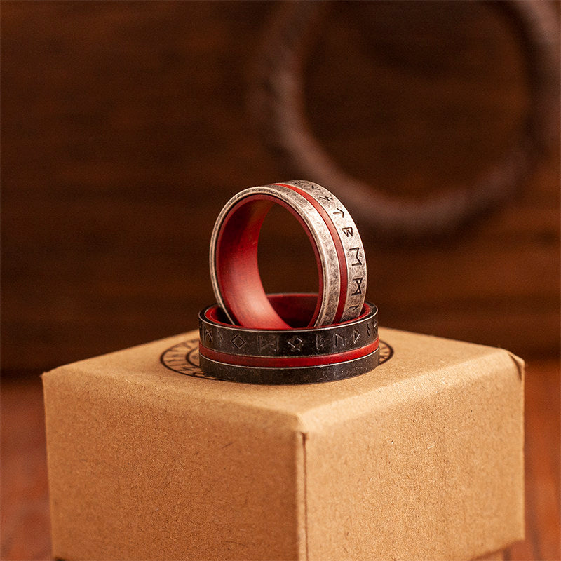 “Angora Red” Nordic Color-Block Ring