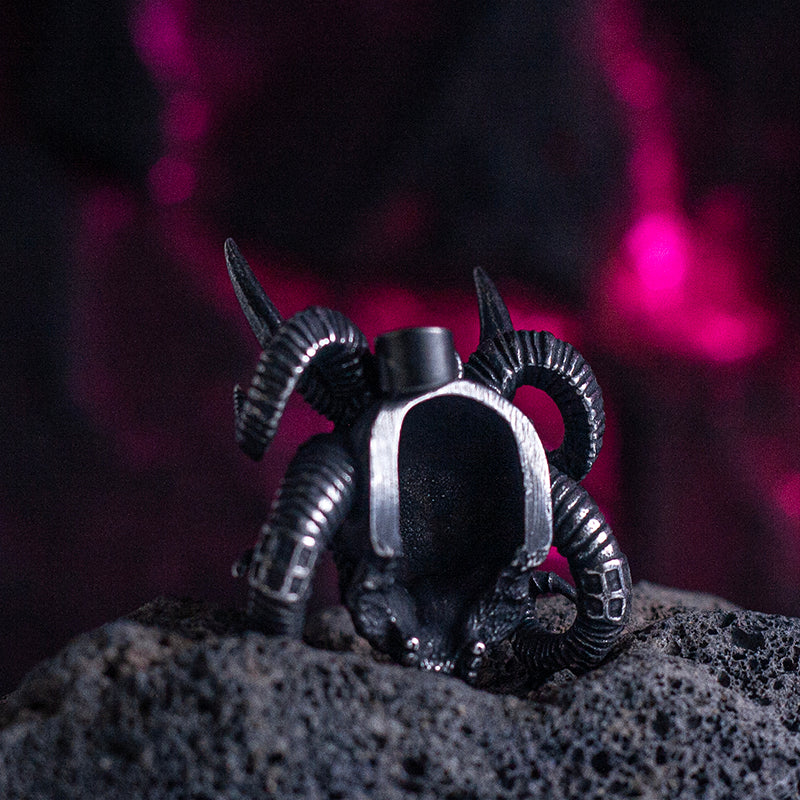 “Abyss Skull” | Ram Horn Gothic Pendant