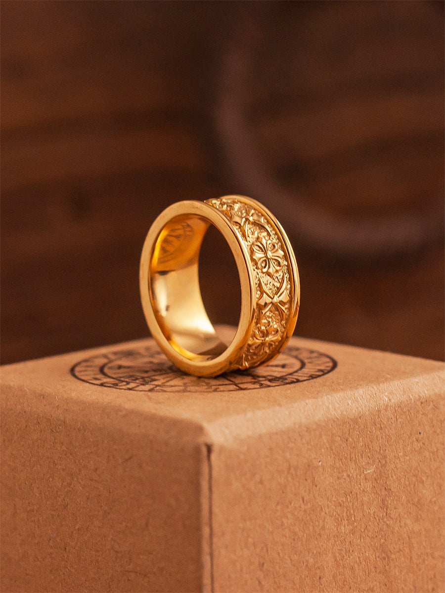 “Commandment” | Vintage Cross Flower Ring