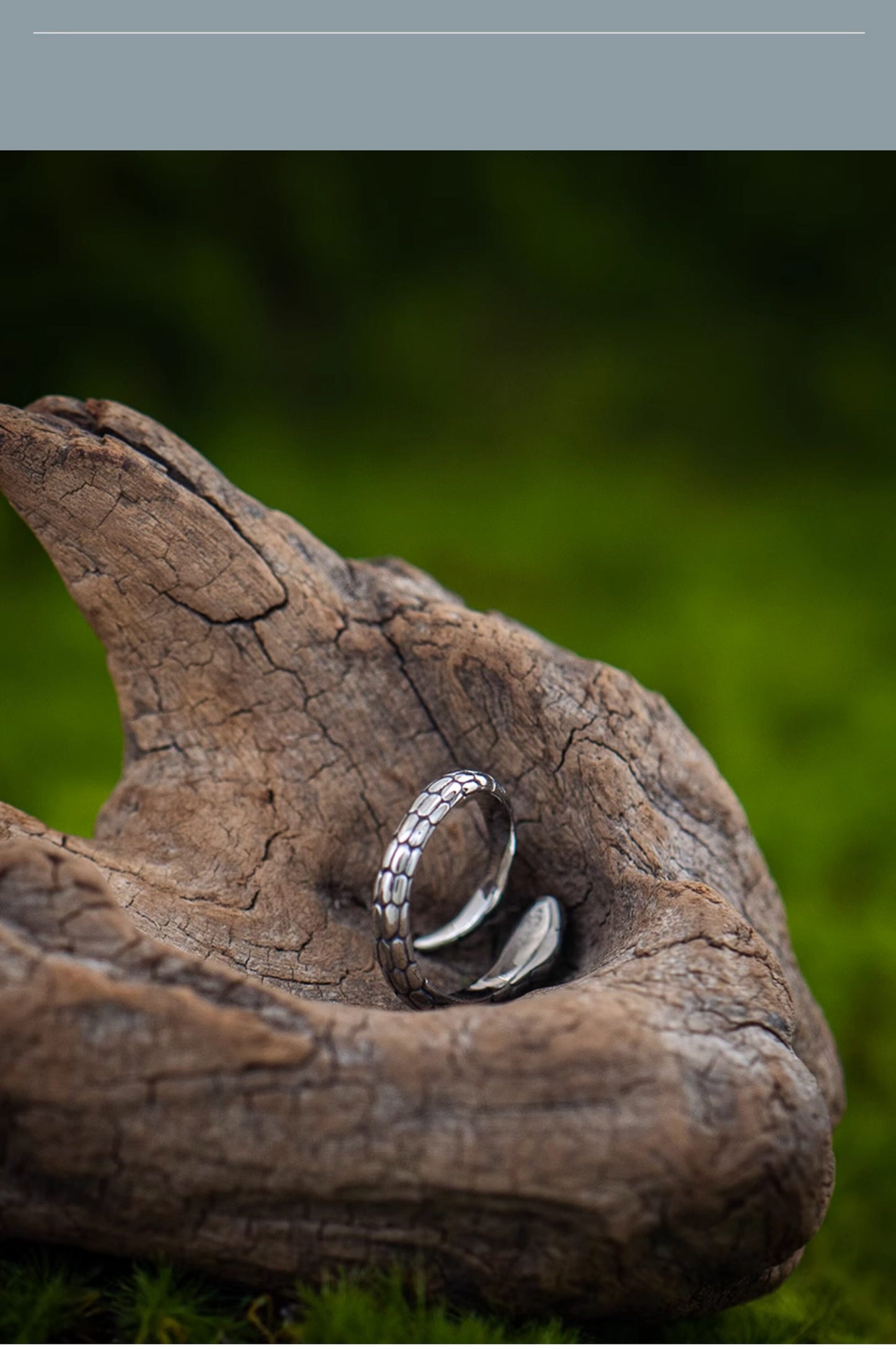“Spirit Serpent” Dark Vintage Slim Snake Ring