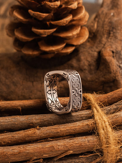 Irish Crazy Celtic Knot Square Ring
