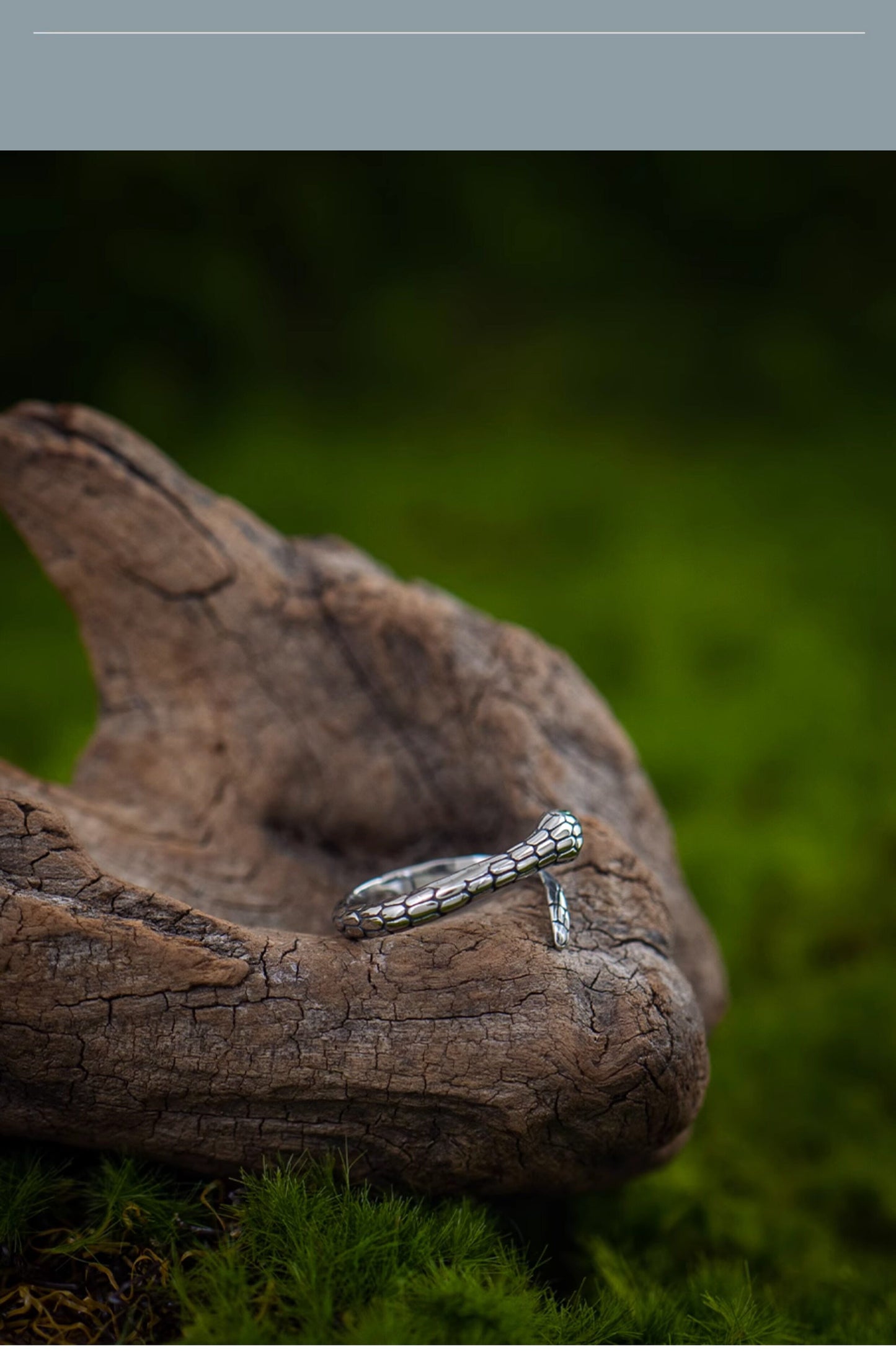 “Spirit Serpent” Dark Vintage Slim Snake Ring