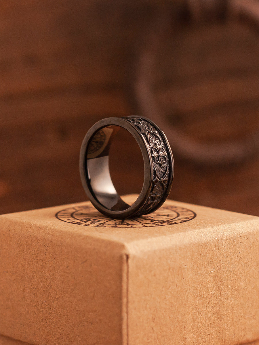 “Commandment” | Vintage Cross Flower Ring