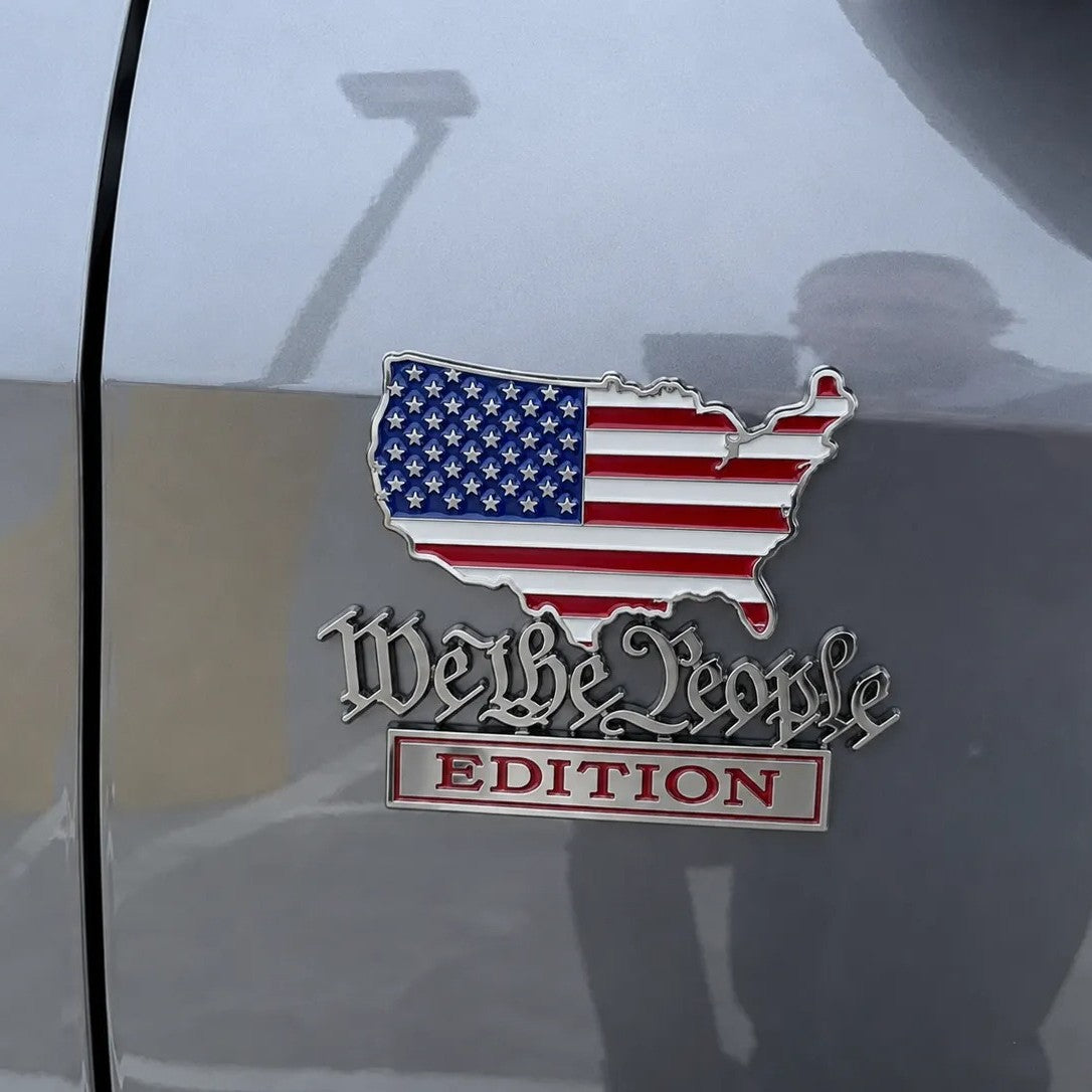 Patriot Flag Metal Car Emblem Badge