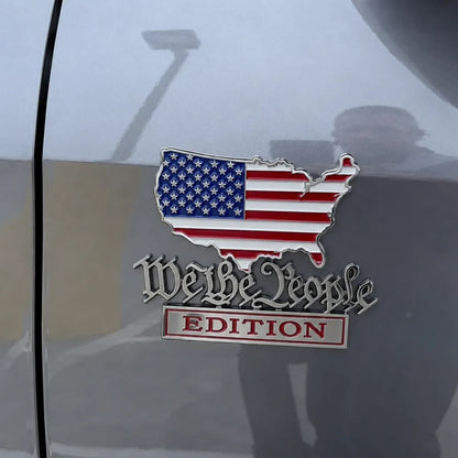 Patriot Flag Metal Car Emblem Badge