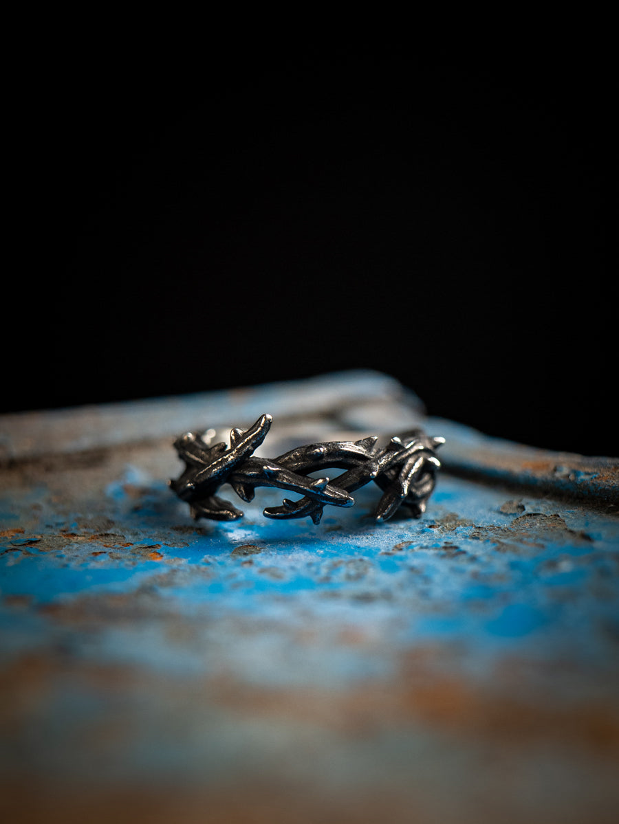 “Endure and Rise” | Vintage Black Thorn Ring