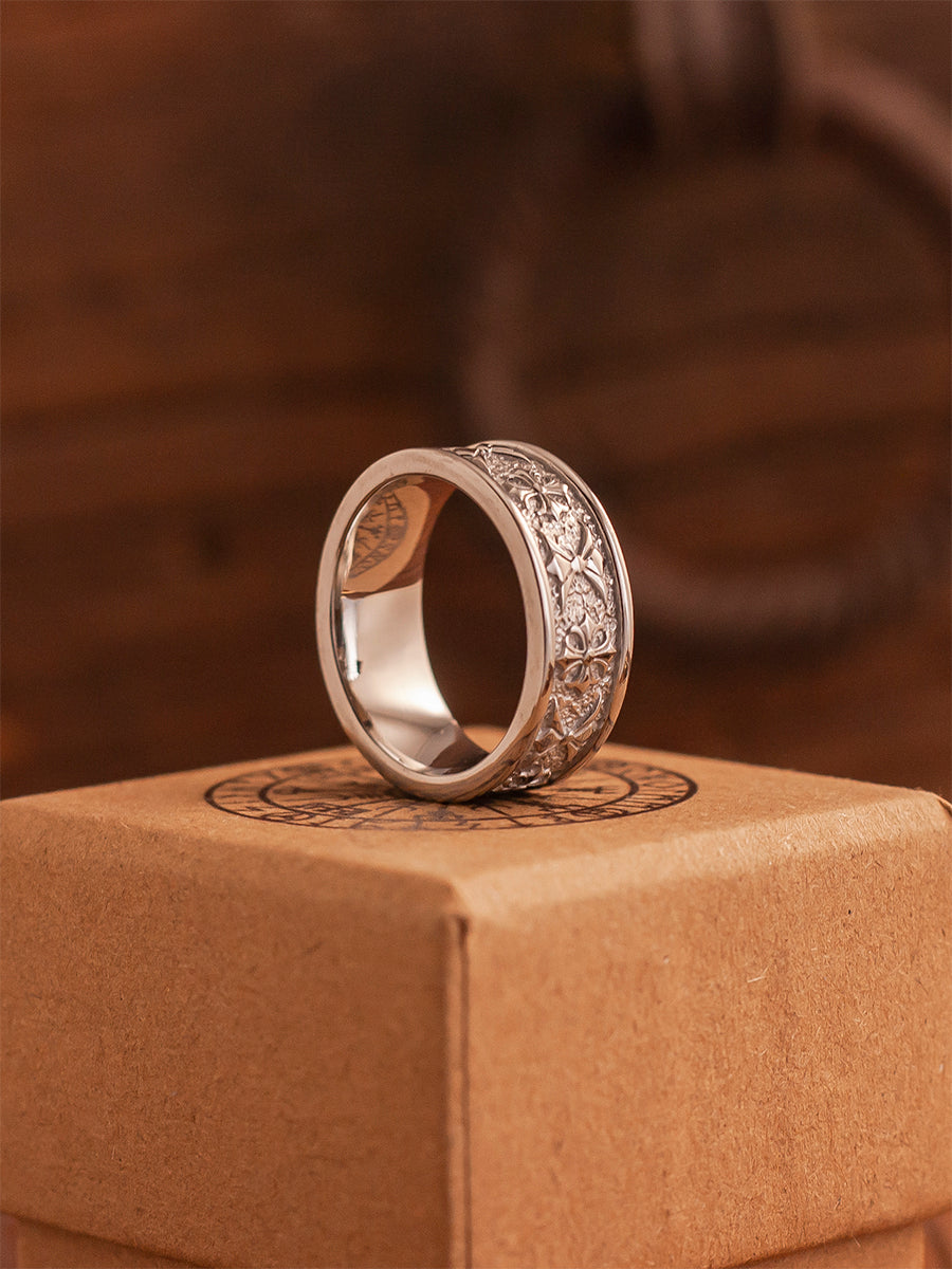 “Commandment” | Vintage Cross Flower Ring