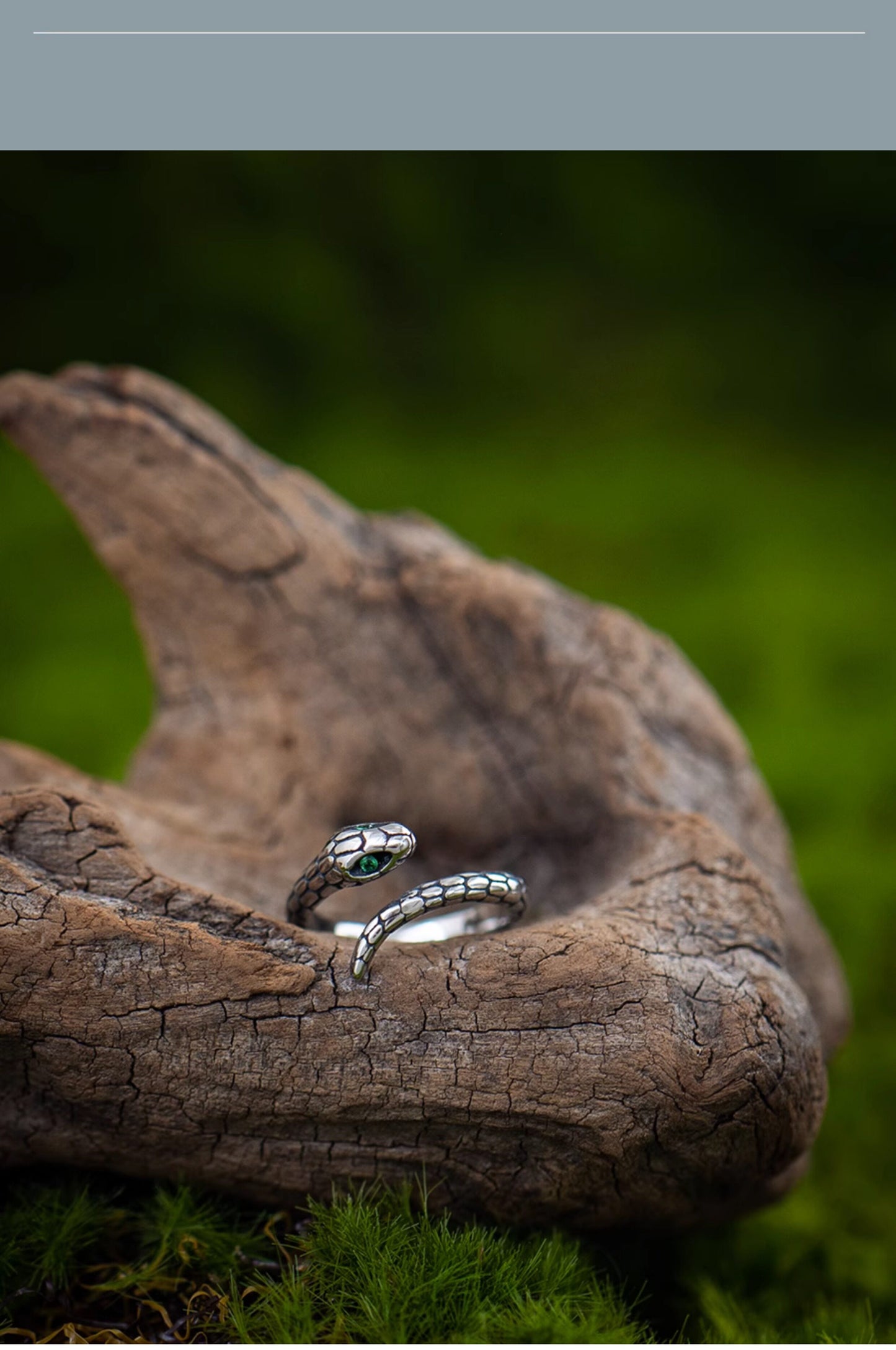 “Spirit Serpent” Dark Vintage Slim Snake Ring