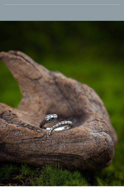 “Spirit Serpent” Dark Vintage Slim Snake Ring